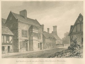 Worcestershire - Droitwich - Workhouse: szépia rajz alkotó: John Chessell Buckler
