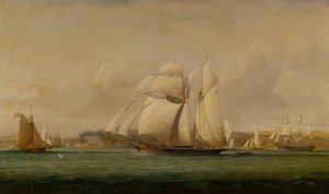Egy Top Sail Schooner, két Royal Yacht Squadron Cutter és egy amerikai kereskedelmi hajó (olaj)