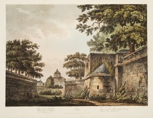 A Bastille Fosses-i belseje, az Arzenál része, illusztráció Versailles-ból, Párizsból és Saint Denis-ből, kocsma. 1809 (akvatinta) alkotó: John Claude Nattes