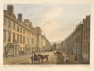 Milsom utca. Fürdő, nézetsorozattal illusztrálva, J. C. Nattes rajzaiból; minden lemezhez leírással.John Claude Nattes1806 alkotó: John Claude Nattes