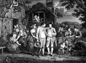 A toborzó szolgabíró, John Goldar metszete, 1769