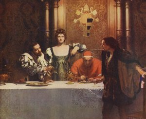 Egy pohár bor Caesar Borgiával alkotó: John Collier