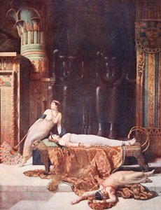 Kleopátra halála, illusztráció a "Hutchinsons History of the Nations" című könyvből, 1910 körül. alkotó: John Collier