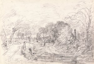 Egy híd a Salisbury Court közelében, talán a Milford Bridge alkotó: John Constable