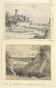 A Manor House, 1815, és Dedham a Gun Hill közeléből, Langham, 1815 körül alkotó: John Constable