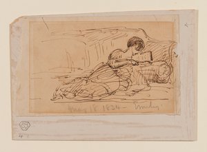 A művész lánya, Emily a kanapén fekve olvas, 1834. május 18 alkotó: John Constable