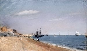 Brighton Beach ütközőkkel, 1824 (olaj, papír)