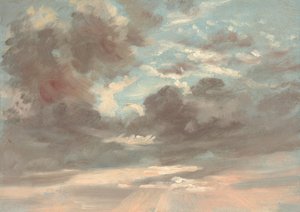 Felhőtanulmány: Viharos naplemente alkotó: John Constable