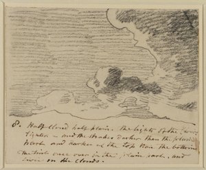 Felhőtanulmány (Alexander Cozens égbolt-metszete nyomán), 1822-23 (grafit papíron) alkotó: John Constable