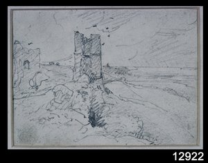 Víkendházak egy magas parton, 1834 alkotó: John Constable