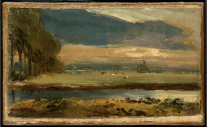 A dedhami templom Flatford felől alkotó: John Constable