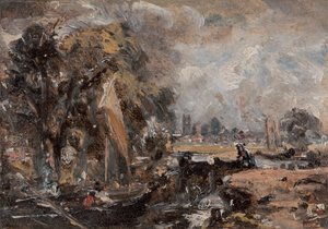 Dedham Lock, 1819 és 1820 között. alkotó: John Constable