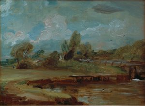 Flatford zsilip a folyó melletti ösvényről alkotó: John Constable