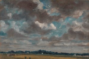 Kiterjedt táj szürke felhőkkel alkotó: John Constable