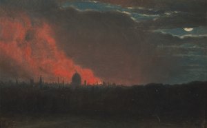 Tűz Londonban, Hampsteadből nézve, 1834. október 16., Hampsteadből nézve kb. 1826. alkotó: John Constable