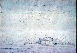 Ház fasorral (ceruza) alkotó: John Constable