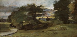 Táj kunyhókkal, 1809-10 alkotó: John Constable