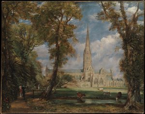 A salisburyi székesegyház a püspök birtokáról alkotó: John Constable