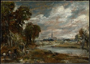 A salisburyi katedrális a Nadder folyó felől alkotó: John Constable