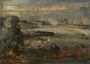 Vázlat a "The Opening of Waterloo Bridge Seen from Whitehall Stairs, 1817. június 18.", 1819 körül. alkotó: John Constable