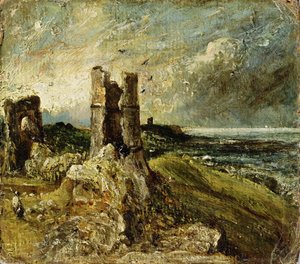 Vázlat a Hadleigh-kastélyról (recto) (olaj, malomdeszka) alkotó: John Constable