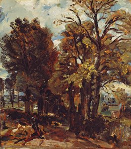 Vázlat egy sávról East Bergholtban, 1810 körül (olaj, papír, vászonra fektetve) alkotó: John Constable