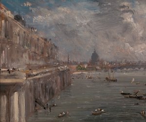 Somerset House Terrace a Waterloo hídról alkotó: John Constable