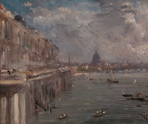 Somerset House Terrace a Waterloo hídról, kb. 1819. alkotó: John Constable