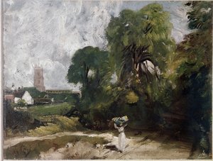 Stoke-by-Nayland (olaj, vászon, 1830 körül) alkotó: John Constable