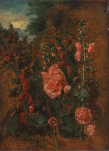 Study of Hollyhocks, kb. 1826. alkotó: John Constable