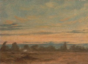 Nyár - esti táj, kb. 1825. alkotó: John Constable