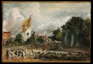 Az 1814 -es béke ünnepe Kelet -Bergholtban, Párizsban, Franciaország és a szövetséges hatalmak között alkotó: John Constable