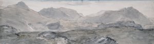 Kilátás a Honister Crag tetejéről (akvarell) alkotó: John Constable