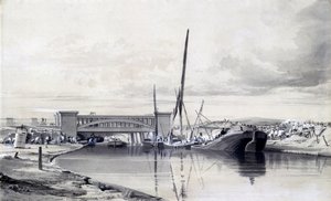 Híd a Regents-csatornán, 1837. április (toll, tinta és mosás papíron)