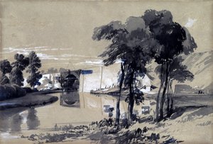 Canal Bridge, Pitstone, Buckinghamshire, 1837. október (toll, tinta és mosás papíron)