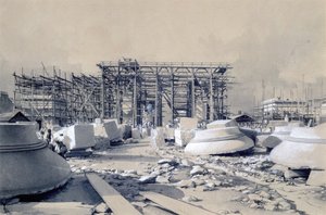 Az Euston-ív építése, 1837. október (toll és tinta és mosás papíron)