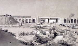 Hampstead Road Bridge, 1836. október 5. (toll, tinta és mosás papíron) alkotó: John Cooke Bourne