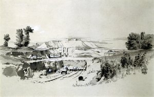Linslade-alagút, 1837. június 23. (toll és tinta, mosás papíron) alkotó: John Cooke Bourne