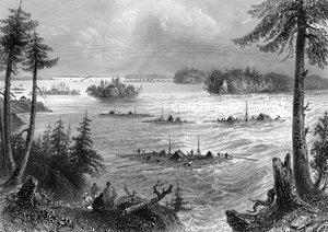 Az Ottawa és a Szent Lőrinc folyó találkozása, Kanada, 1842.