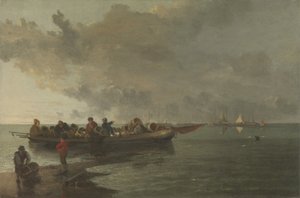 Bárka sebesült katonával (olaj, vászon) alkotó: John Crome