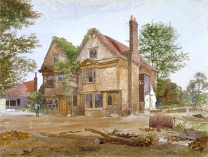 Basing Manor House elölnézete, Peckham High Street, Camberwell, London, 1884 alkotó: John Crowther