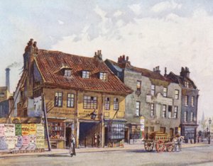 Elveszett London: Házak a Church Street nyugati oldalán, Lambeth (színes lithó)