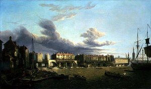 Kilátás az Old London Bridge-re, ahogy 1747-ben volt (olaj, vászon)