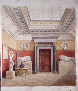 The Sculpture Gallery, északi vége, 1870 körül (akvarell, papír) alkotó: John Dibblee Crace