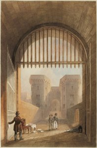 Gateway of the Gaol, Newcastle upon Tyne (i.e., tinta és wc papíron) alkotó: John Dobson