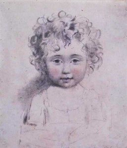 No.1869d Lady Strathmore legfiatalabb lánya, 1786 körül (grafit, fekete-vörös kréta papíron) alkotó: John Downman