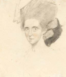 Strathmore grófnője, 1781 (ceruza fekete és piros krétával a papíron)