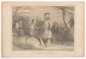 Lord Palmerston a földön van de apen Az utazott majom. Nagy szabadsággal másolva Edwin Landseer utánozhatatlan képéről (cím a tárgyon) HB Sketches (sorozat címe az objektumon) alkotó: John Doyle