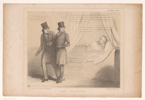 Spotprent találkozott Peellel egy kényelmes ágyban Kisebb célzások (cím az objektumon) HB Sketches (sorozat címe az objektumon) alkotó: John Doyle
