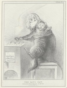 Spotprent op Talleyrand en Palmerston, 1832 A macskamancs (cím a tárgyon) Politikai vázlatok (sorozat címe) alkotó: John Doyle